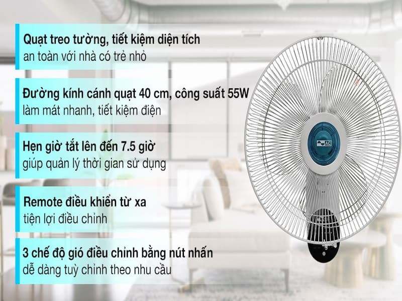 Tìm hiểu về ưu điểm nổi bật của quạt treo tường thông minh